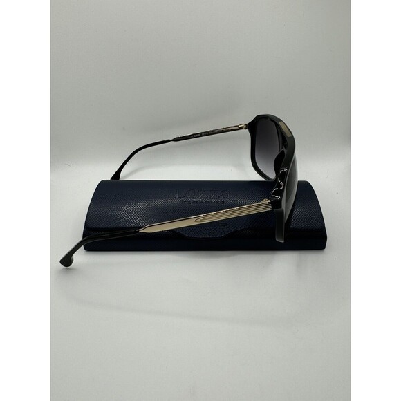 Lozza SL4250 Black/Gold Aviator Designer Sunglasses NEW Retail $300+ - Picture 2 of 5